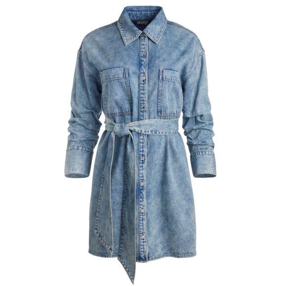 NEW Alice + Olivia Sizes M, L Brigita Denim Mini Dress - Harlow Vintage Blue - Picture 3 of 5